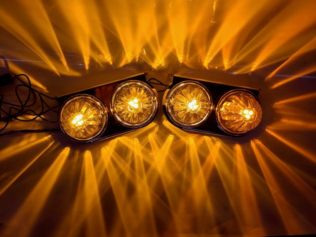 Peterbilt 379/389 stainless steel air cleaner bracket with 2 watermelon light holes - PAIR