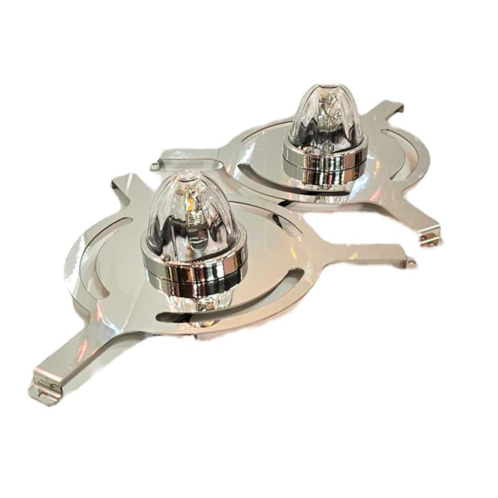 15" Premium Donaldson stainless steel inner light bracket w/hole for one watermelon light - PAIR
