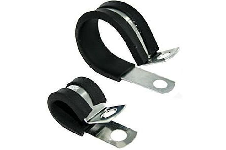 Santoprene insulated clamps with 1/4" mounting hole - 10 pieces
