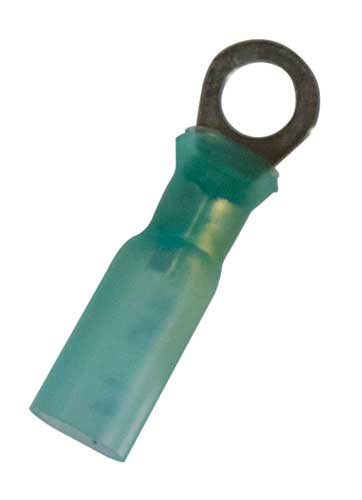 16-14 AWG crimp seal heat shrink ring terminal - Blue, 5 pieces