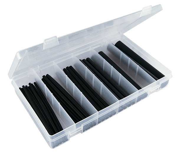 Black heat shrink tube kit - 31 pieces, assorted sizes
