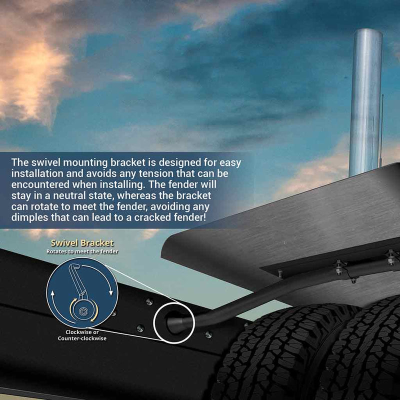 Adjustable 360-degree under fender mounting bracket - Up to 4" height