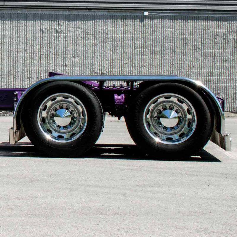 "The Boss" stainless steel 142" length smooth full fenders with extra long drop - PAIR