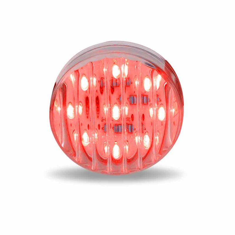 Red 2" round 9 diode LED marker / clearance light - CLEAR lens
