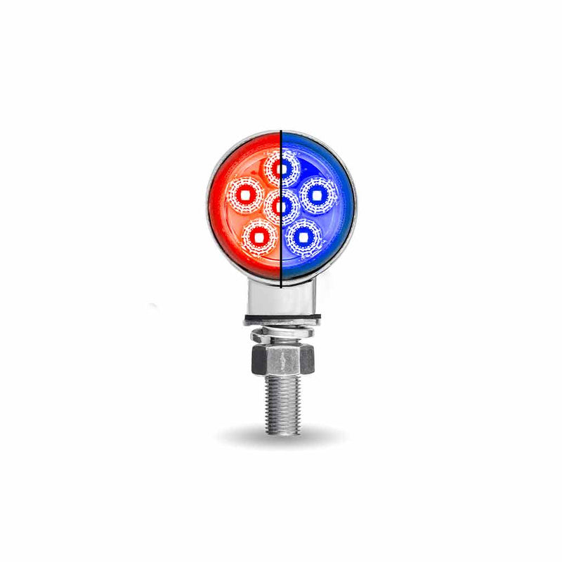 Dual Revolution Amber/Red/Blue 1.8" MINI round pedestal LED marker/turn signal/auxiliary light