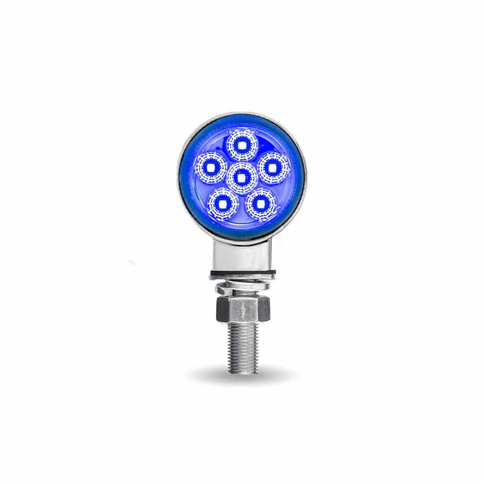 Dual Revolution Amber/Red/Blue 1.8" MINI round pedestal LED marker/turn signal/auxiliary light