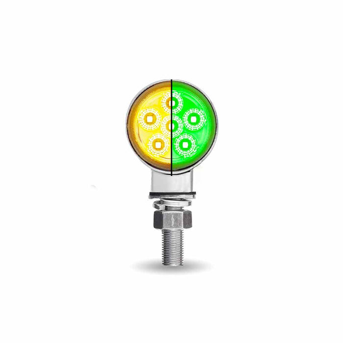 Dual Revolution Amber/Red/Green 1.8" MINI round pedestal LED marker/turn signal/auxiliary light