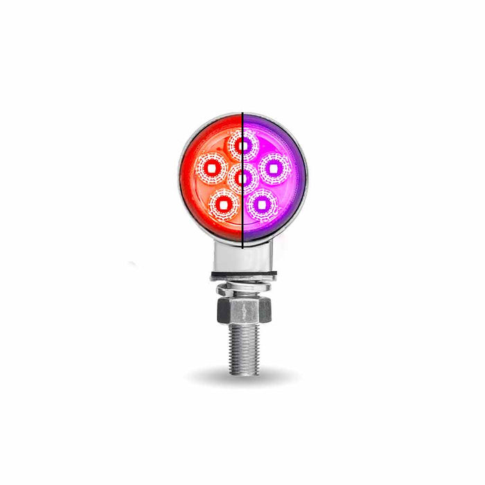 Dual Revolution Amber/Red/Purple 1.8" MINI round pedestal LED marker/turn signal/auxiliary light