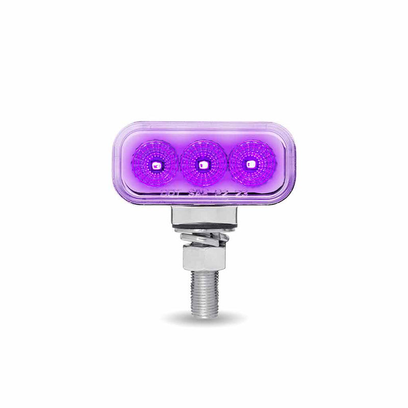 Dual Revolution Amber/Red/Purple 1.8" MINI rectangular pedestal LED marker/turn signal/auxiliary light