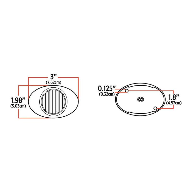 M3 Generation Red 2 diode LED mini-oval marker light