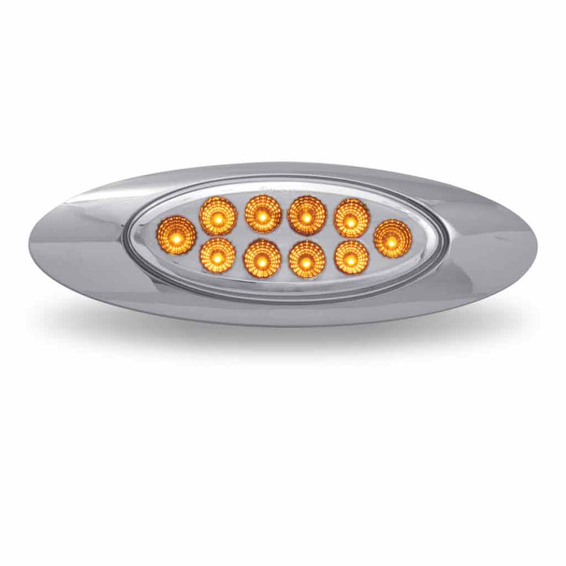 Dual Revolution M1 Amber/White 10 diode LED marker light - CLEAR lens