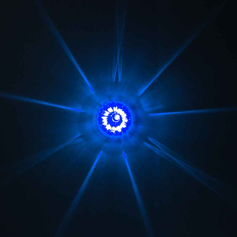 "Starburst" Dual Revolution Amber/Blue 19 diode watermelon-style LED turn signal/auxiliary light - CLEAR lens