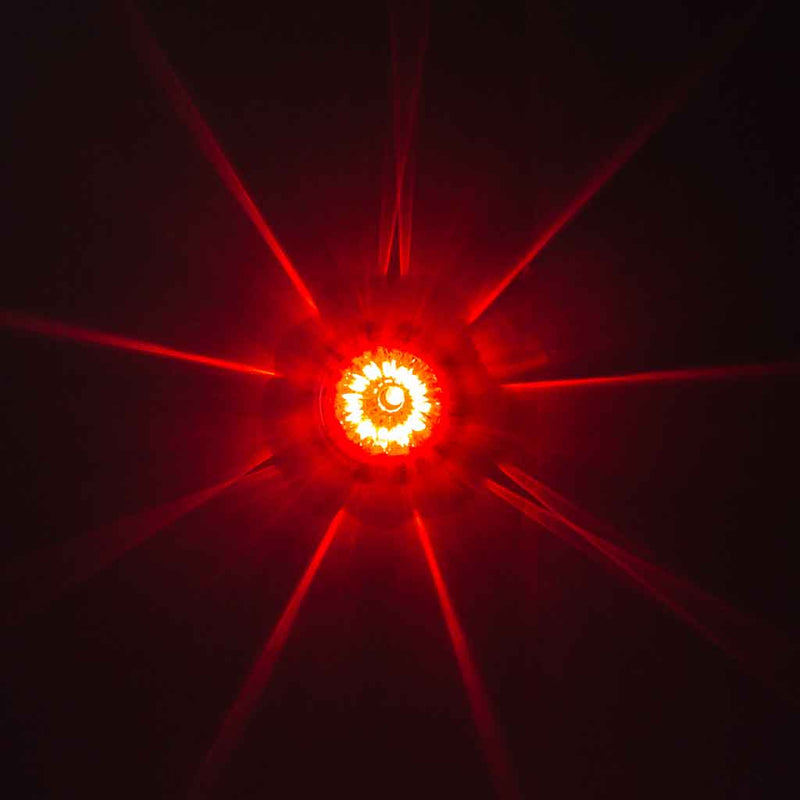 "Starburst" Dual Revolution Red/Green 19 diode watermelon-style LED turn signal/auxiliary light - CLEAR lens