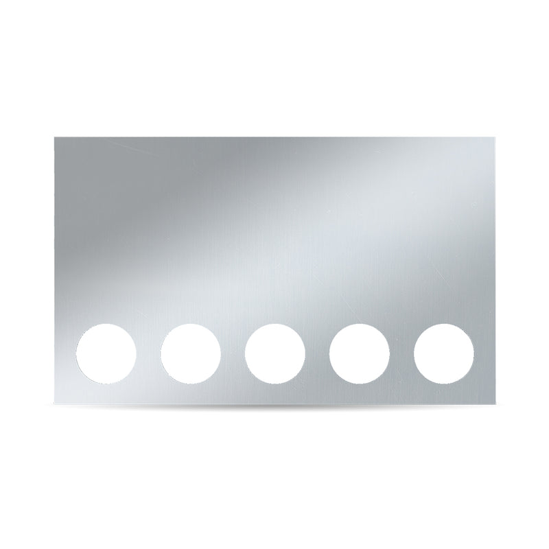 20" stainless steel rear center panel w/back, 5 round 4" light holes ONLY