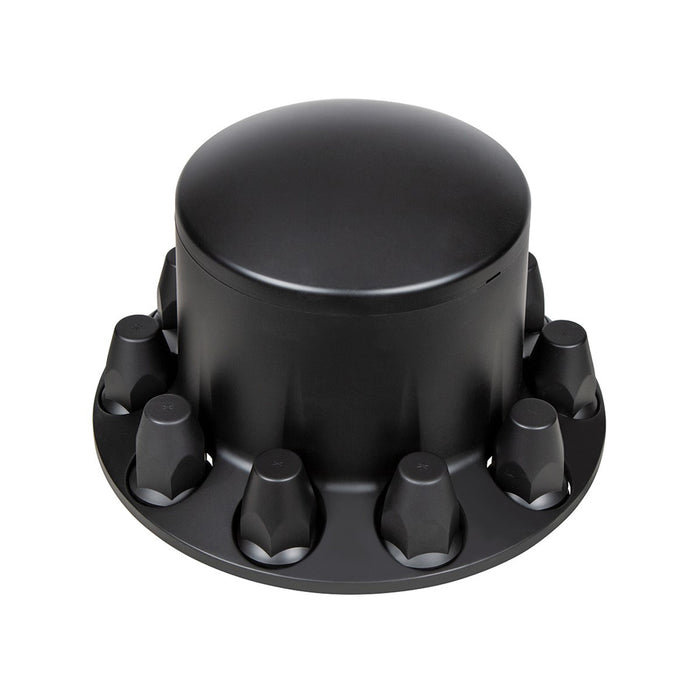 Black ABS plastic rear axle cover w/ten 33mm thread-on lug nut covers