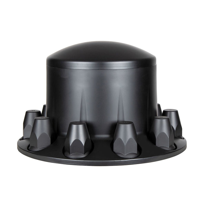 Black ABS plastic rear axle cover w/ten 33mm thread-on lug nut covers