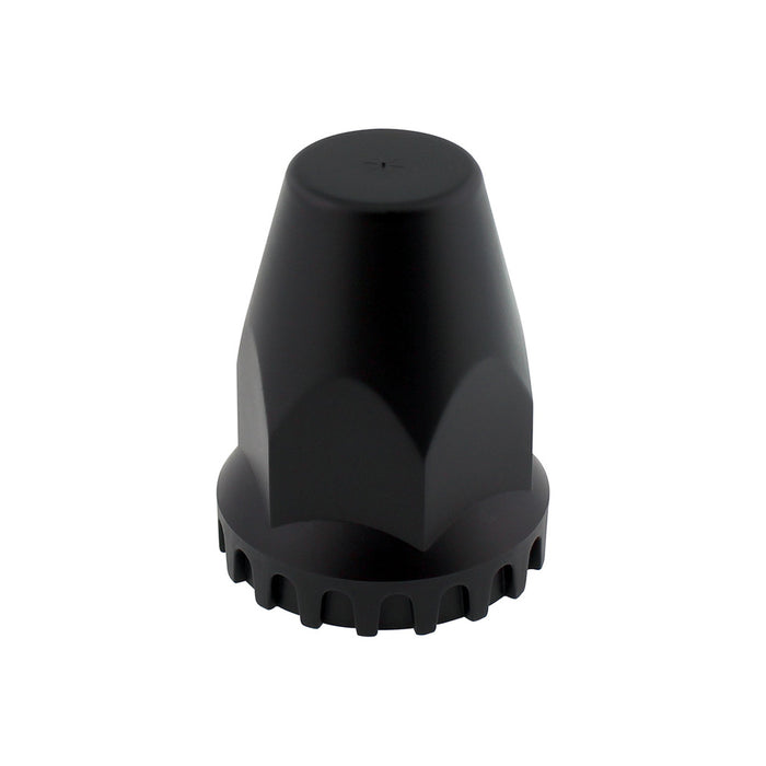 33mm black plastic threaded lugnut cover w/flange