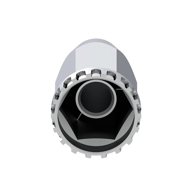 33mm chrome plastic screw-on extra-long lug nut cover w/flange