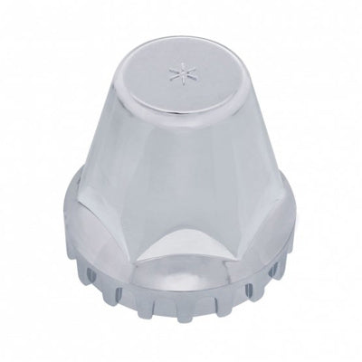 "Lowrider" 33mm diameter x 2" tall chrome plastic threaded lug nut cover w/flange