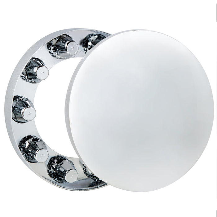 "Moon" chrome plastic hideaway front axle cover for 33mm lugnuts