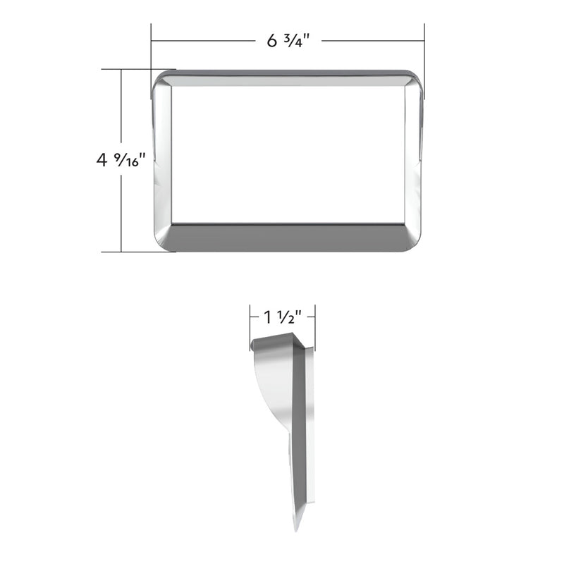 Peterbilt 579 2012-2021 chrome plastic bezel for 7" navigation screen