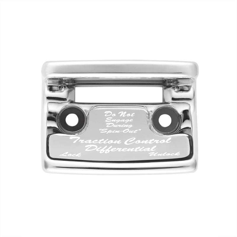 Freightliner Classic/FLD chrome plastic switch guard w/glossy "Traction Differential" sticker