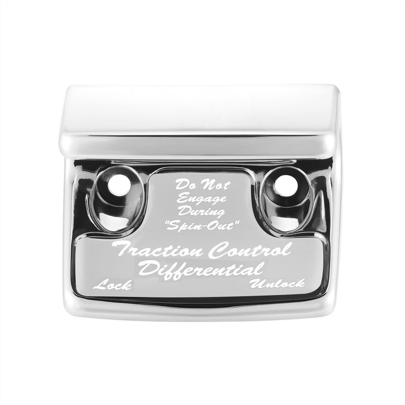 Freightliner Classic/FLD chrome plastic switch guard w/glossy "Traction Differential" sticker