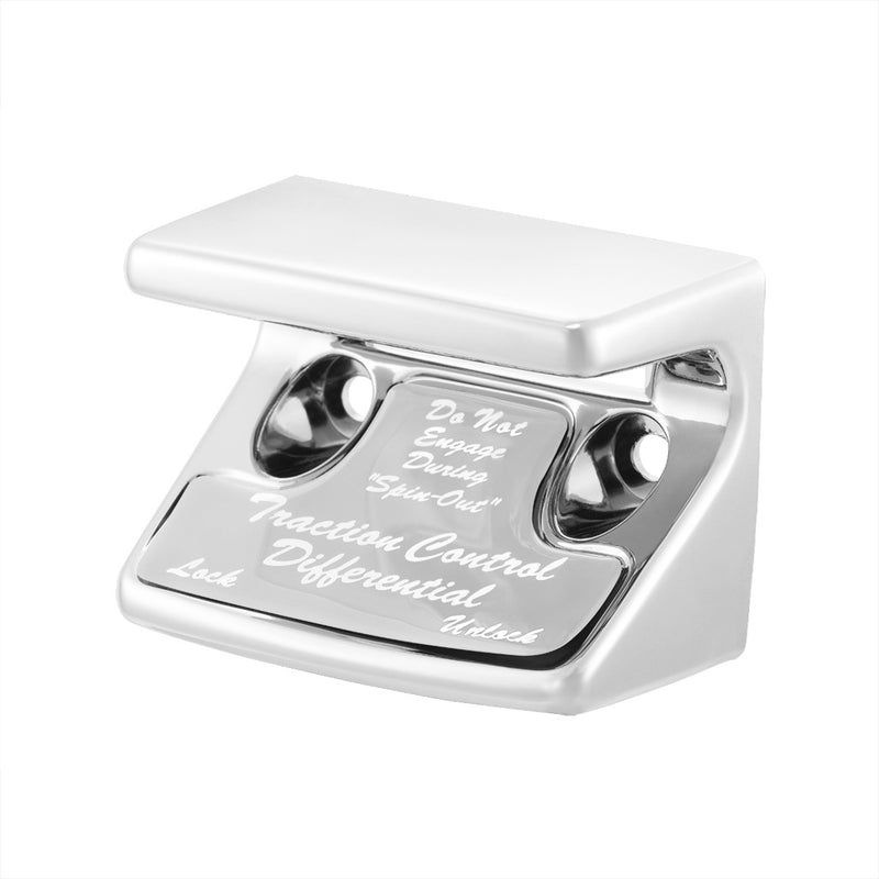 Freightliner Classic/FLD chrome plastic switch guard w/glossy "Traction Differential" sticker