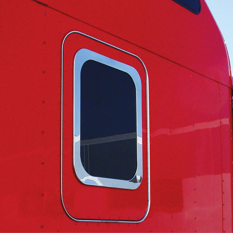 Kenworth stainless steel exterior lower sleeper window trim