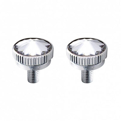5mm x 1/2" chrome CB radio mounting thumb bolt w/diamond - PAIR