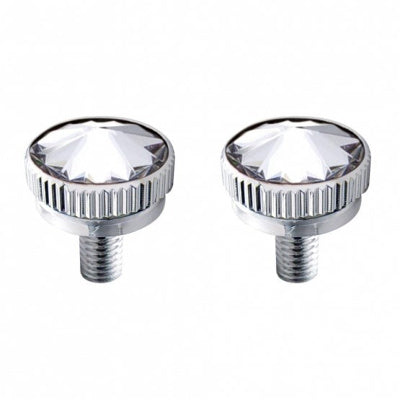 6mm x 1/2" chrome CB radio mounting thumb bolt w/jewel - PAIR