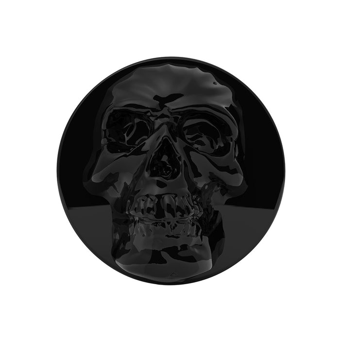 Glossy Black Skull aluminum thread-on style air brake knob - SINGLE