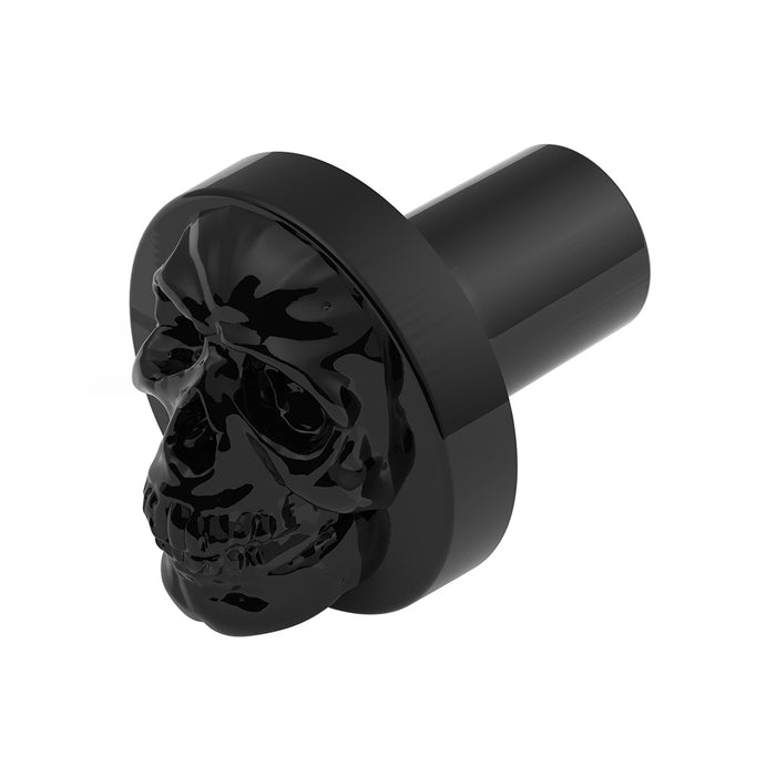 Glossy Black Skull aluminum thread-on style air brake knob - SINGLE