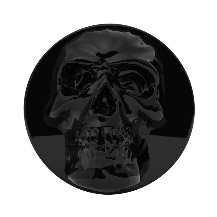 Glossy Black Skull aluminum thread-on style air brake knob - SINGLE