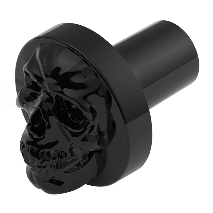 Glossy Black Skull aluminum thread-on style air brake knob - SINGLE