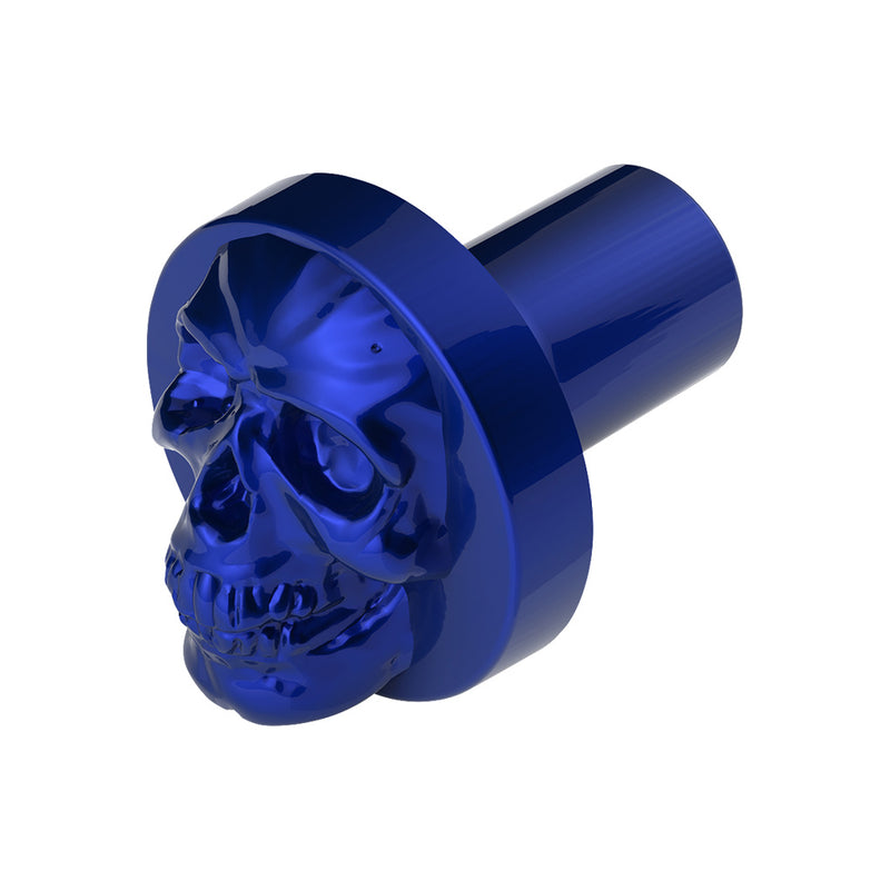 Indigo Blue Skull aluminum thread-on style air brake knob - SINGLE