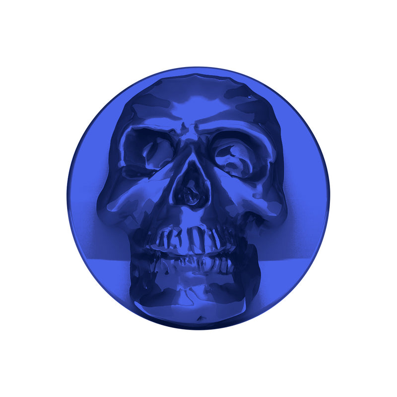 Indigo Blue Skull aluminum thread-on style air brake knob - SINGLE