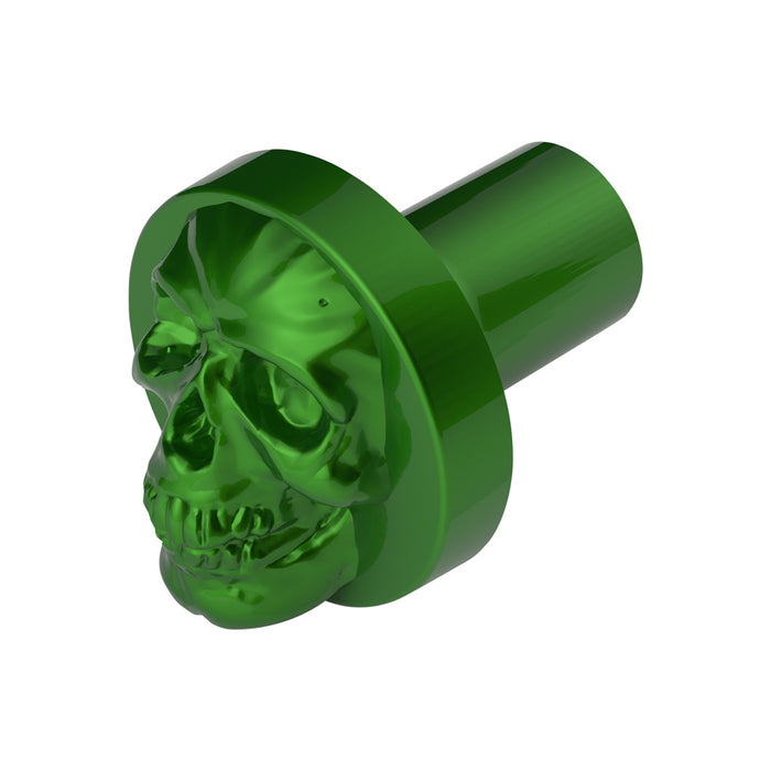 Emerald Green Skull aluminum thread-on style air brake knob - SINGLE