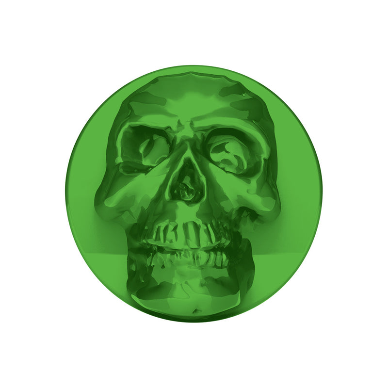 Emerald Green Skull aluminum thread-on style air brake knob - SINGLE