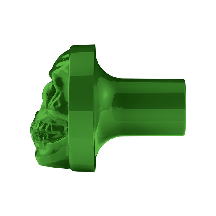 Emerald Green Skull aluminum thread-on style air brake knob - SINGLE