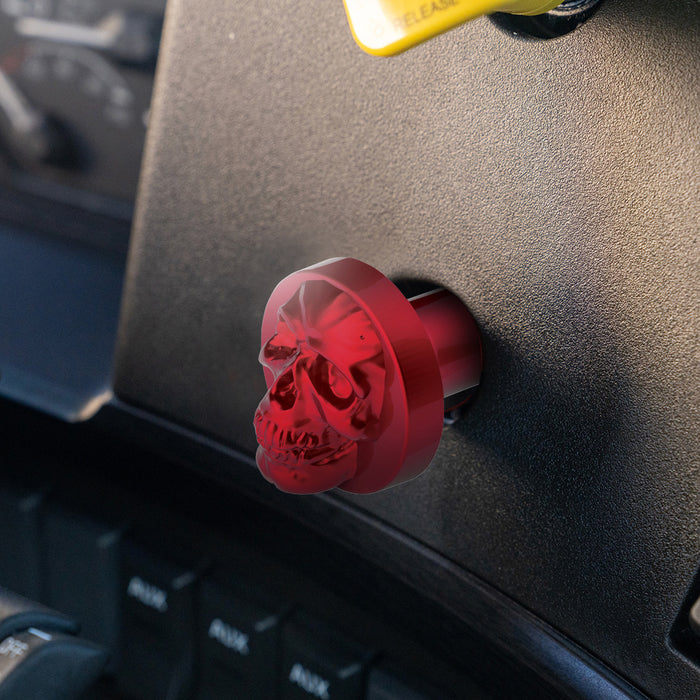 Candy Red Skull aluminum thread-on style air brake knob - SINGLE