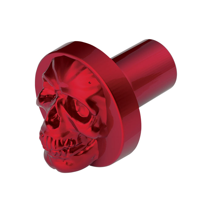 Candy Red Skull aluminum thread-on style air brake knob - SINGLE