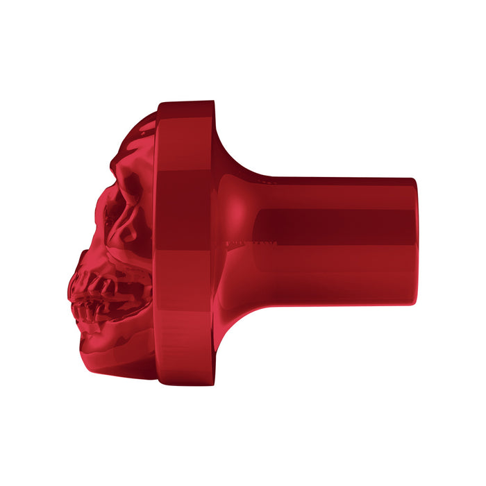 Candy Red Skull aluminum thread-on style air brake knob - SINGLE