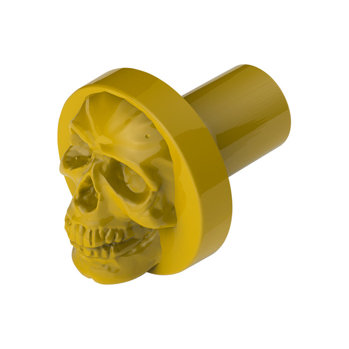 Electric Yellow Skull aluminum thread-on style air brake knob - SINGLE