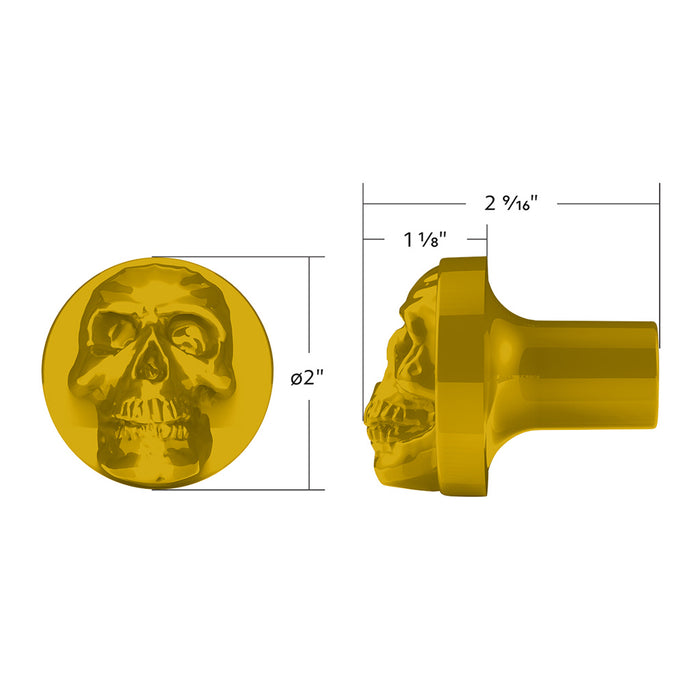 Electric Yellow Skull aluminum thread-on style air brake knob - SINGLE