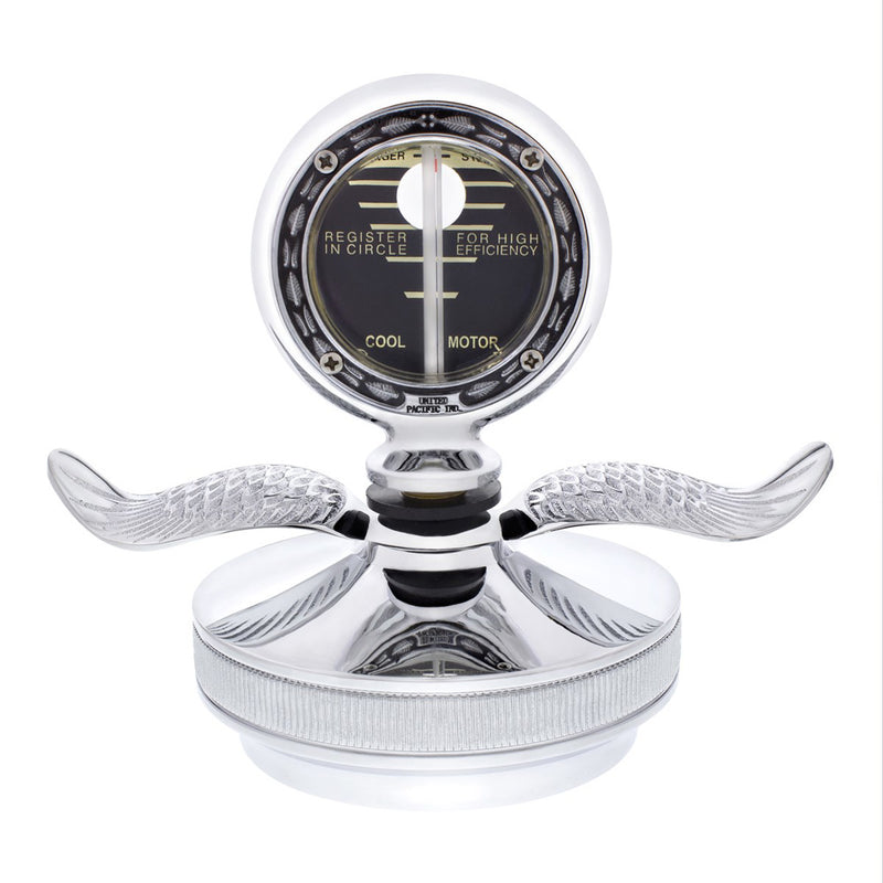 Boyce Motometer w/wings chrome aluminum hood ornament - replica only