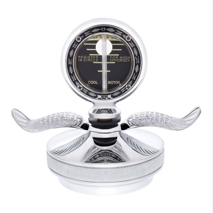 Boyce Motometer w/wings chrome aluminum hood ornament - replica only