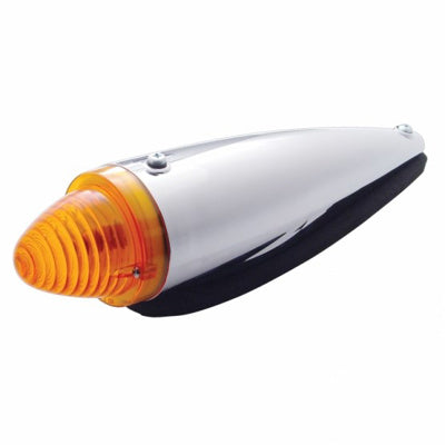 Amber incandescent torpedo cab light with chrome housing - SINGLE
