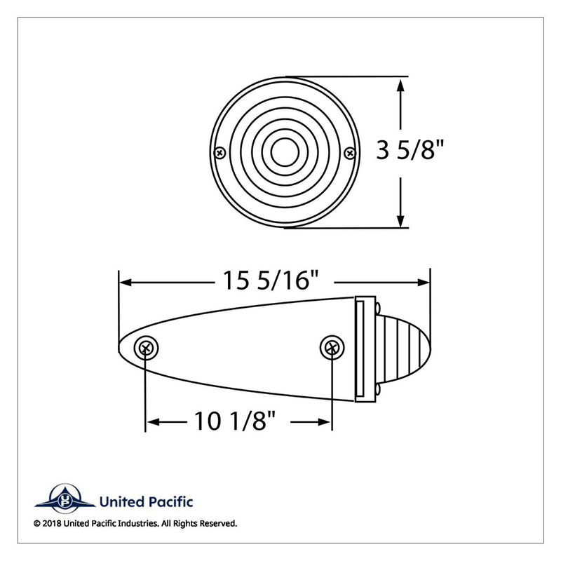 Amber incandescent torpedo cab light with chrome housing - SINGLE