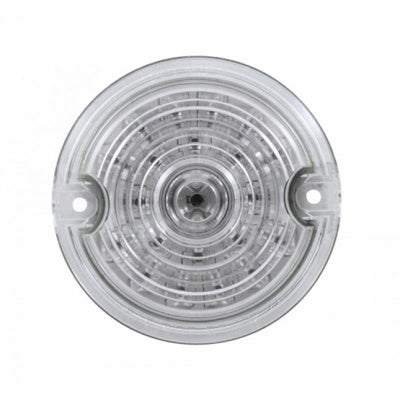 Harley Red 3-1/4" round 21 diode LED turn signal w/1156 plug - CLEAR lens